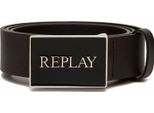 Replay Pelle Cintura Leather Belt W105 Black Brown Marrone Scuro