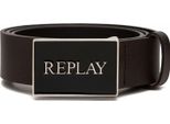 Replay Pelle Cintura Leather Belt W90 Black Brown Marrone Scuro