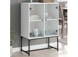 Vidaxl Mobile Laterale Con Ante In Vetro Bianco 69X37X100 Cm