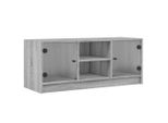 Mobile Tv Con Ante In Vetro Grigio Sonoma 102X37X42 Cm