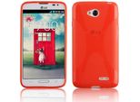 Cadorabo Custodia Per Telefono Cellulare Per Lg L70 (1A Sim) In Rosso Cover Tpu Silicone Back Cover Case