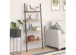 Vidaxl Scaffale A Scala Con 4 Ripiani Marrone Chiaro E Nero 64X34X150,5 Cm - Scaffale Inclinato - Scaffali Inclinati - Libreria - Scaffale