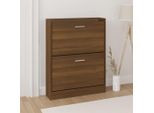 Vidaxl Scarpiera Marrone Effetto Rovere 59X17X81 Cm In Legno - Scarpiera - Ripiani Per Scarpe - Armadio Per Scarpe - Armadio Per Scarpe