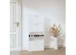 The Living Store Scarpiera Bianca 59X17X150 Cm Materiale In Legno