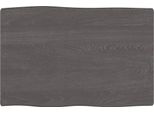 The Living Store Piano Del Tavolo 60X40X2 Cm In Legno Massiccio Di Rovere Trattato Bordo Albero