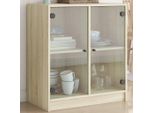 Vidaxl Mobile Laterale Con Ante In Vetro Rovere Sonoma 68X37X75,5 Cm