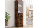 Credenza Con Anta In Vetro Rovere Fumé 35X37X142 Cm
