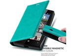 Cadorabo Cover Per Nokia Lumia 435 Cover Protettiva In Turchese Custodia Per Cellulare Cover Chiusura Magnetica