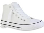 Van Hill Donna Sneaker Alta Allacciata Scarpe Comode In Tessuto 838463, Colore: Bianco Nero, Taglia: 37