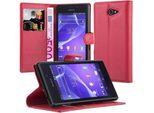 Cadorabo Cover Per Sony Xperia M2 / M2 Aqua Cover Protettiva In Rosso Custodia Per Cellulare Cover Chiusura Magnetica