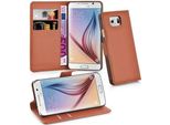 Cadorabo Custodia Per Samsung Galaxy S6 Custodia Protettiva In Marrone Custodia Per Cellulare Cover Chiusura Magnetica