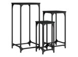 Vidaxl Set Di Tavoli 3 Pezzi In Legno Nero