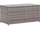 The Living Store Gartenbox Poly Rattan 100X50X50 Cm Grau