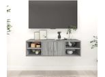 The Living Store Mensola A Muro Grey Sonoma 102X30X29 Cm Materiale A Base Di Legno