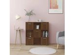 The Living Store Libreria Effetto Rovere Marrone 90X30X90 Cm Materiale Legno