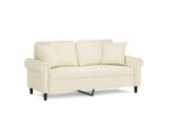 Vidaxl Divano A 2 Posti Con Cuscini Decorativi Crema 140 Cm In Velluto