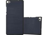 Cadorabo Cover Per Huawei P8 Cover Protettiva In Blu Custodia Rigida Custodia In Legno Cover Per Telefono Cellulare