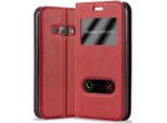 Cadorabo Custodia Protettiva Per Samsung Galaxy J1 2015 Cover In Rosso Custodia Del Telefono Cellulare Custodia A Libro Custodia Cover