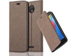Cadorabo Custodia Per Motorola Moto C Custodia Protettiva In Marrone Custodia Per Cellulare Cover Chiusura Magnetica