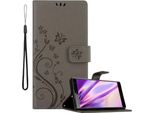 Cadorabo Cover Per Sony Xperia XZ2 Cover Protettiva In Grigio Cover Protettiva Cover Per Telefono Cellulare Cover Fiori Custodia Fiore