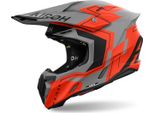 Casco Motocross Airoh Twist 3 Dizzy, Grigio Opaco/Arancio, 2XL (63)