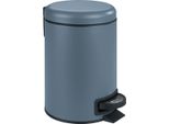 Wenko Cestino Per Rifiuti 3L Cestino Per Cosmetici A Pedale Leman Blu Wc Ospiti Bagno