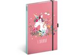 Quaderno Foderato Con Elastico - Blocco Note Per Donne E Ragazze - Quaderno Diario Per La Scuola E Il Lavoro (Unicorno)