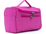 Intirilife Borsa Cosmetica Portatile In Rosa - Spaziosa Borsa Da Toilette In Poliestere Con Maniglia Per Il Trasporto, Zip, Tasca In Rete E Numerose Tasche Interne Ed Esterne