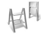 Scala A Gradini Pieghevole 2 Gradini Argento Scala A Gradini Pieghevole Alluminio