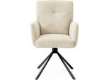 Sedia Da Pranzo Casadolce Kalan, Set Di 2, Beige, 57X66X93 Cm, Imbottita, Girevole A 180°, Sedile A Molle Insacchettate, Gambe In Metallo, Portata 120 Kg