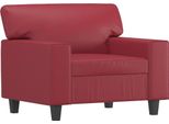 Vidaxl Poltrona Rosso Vino 60 Cm In Pelle Finta