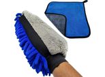 Spugna Per La Pulizia Dell'auto In Microfibra + Panno Per La Pulizia - Spugna Per Auto - Panno Per Auto - Set Blu