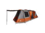 Vidaxl Tenda A Tunnel 4 Persone Grigio E Arancione Impermeabile