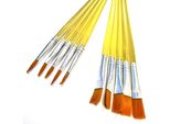 Pennelli Per Dipingere - Set Di 10 - Pennelli - Pennelli - Pittura - Colorazione - Artigianato - Pennelli - Piatti E Appuntiti - Giallo