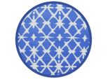 Vidaxl Tappeto Per Esterni Arakil Blu E Bianco Ø200 Cm Pp