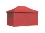 Vidaxl Tenda Per Feste Pieghevole Pop-Up Con 4 Pannelli Laterali Rosso Borgogna