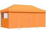 Vidaxl Tenda Pop-Up Pieghevole Per Feste Con 4 Pannelli Laterali Arancione
