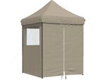 Vidaxl Tenda Per Feste Pieghevole Pop-Up Con 4 Pannelli Laterali Taupe