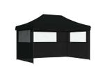 Vidaxl Tenda Pop-Up Pieghevole Per Feste Con 3 Pannelli Laterali Nero