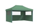 Vidaxl Tenda Pop-Up Pieghevole Per Feste Con 3 Pannelli Laterali Verde