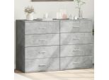 Maison Exclusive - Credenze 2 Pz Grigio Cemento 60X39X80 Cm In Legno Multistrato