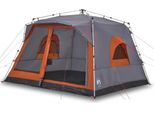Vidaxl Tenda Familiare Per 7 Persone Grigio E Arancione Sgancio Rapido