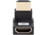 Lanberg HDMI(F)->HDMI(F) 8K Adattatore Angolare Superiore Alluminio Argento