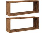 Vidaxl Mensole Da Parete A Cubo 2 Pz. Aspetto Legno Recuperato 60X15X23 Materiale A Base Di Legno