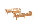 Vidaxl Set Di Divani Da Giardino A 5 Pezzi In Pallet Di Legno Massiccio Di Acacia
