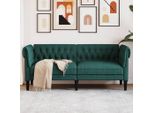 The Living Store Divano Chesterfield 2 Posti In Tessuto Verde Scuro