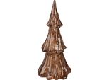 Clayre & Eef Decorazione Natalizia Con Illuminazione A Led Albero Di Natale Ø 12X24 Cm Plastica Color Oro Marrone