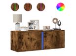 Vidaxl Mobile Tv A Parete Con Illuminazione Led Rovere Fumé 100X31X35 Cm