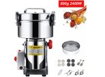 800G 2400W Grain Mill Elettrico In Acciaio Inox Ad Alta Velocità Grano Corteccia Macinazione Pietra Mill Per Erbe / Spezie / Noci / Cereali Con Protezione Da Sovraccarico