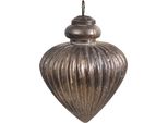 Guaina Natalizia Clayre & Eef Ø 10X12 Cm Vetro Grigio Marrone